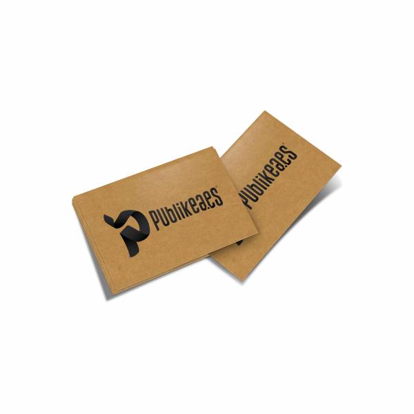 tarjetas de visita papel kraft tamaño 8.3x5.2 impresión a dos caras